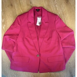 Express Blazer Hot Pink One Button Jacket M NEW